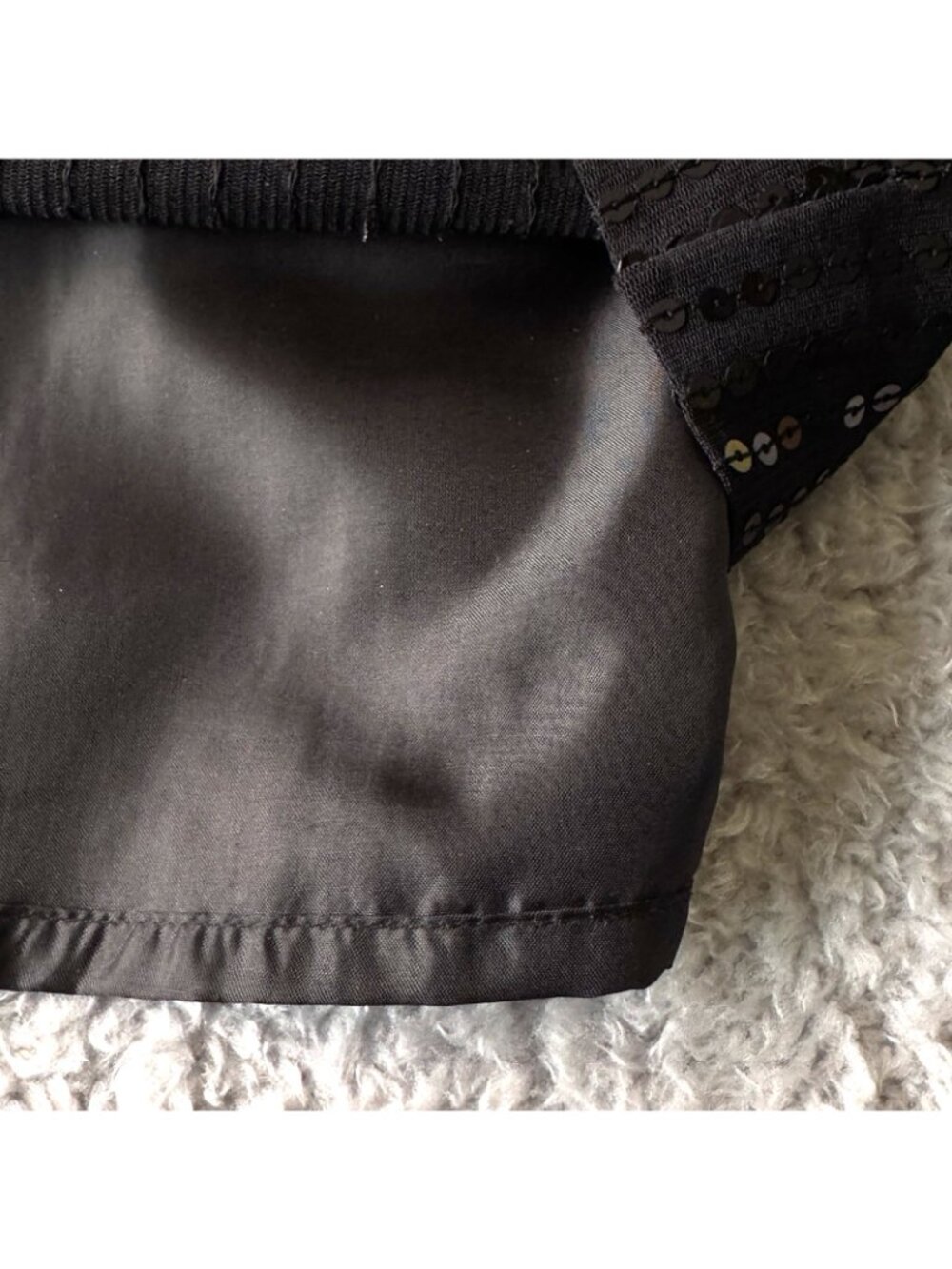 Little Black Dress Women's 10 Cocktail Sleeveless Empire Deep V Sequins London - Picture 4 of 12
